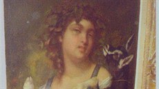 Vesnická dívka s kozou od francouzského malíe Gustava Courbeta.