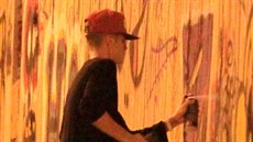 Justin Bieber sprejoval na ze� v Riu.