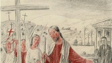 KRISTUS. Autorem kresby jen Jan Knap.