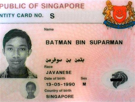 V Singapuru byl uvznn zlodj se jménem Batman bin Superman.