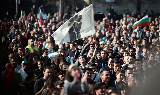 Protivládní protesty v bulharské Sofii (10. listopadu 2013.