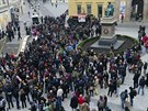 Demonstrace proti neonacistickému pochodu Dlnické mládee Prahou na...