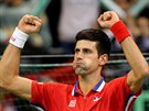 VÍTZ. Novak Djokovi vyhrál první dvouhru daviscupového finále ve tech setech.