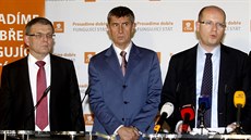 Tisková konference po jednání ANO a �SSD (17. listopadu 2013)