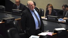 Torontský starosta Rob Ford se od středy zpovídal před radou města. Takto ho...