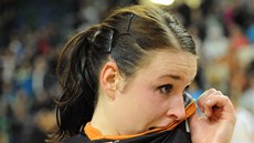 Dojatá Michaela Janouková po postupu Mostu do osmifinále  Poháru EHF. 