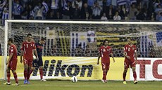 Jordántí fotbalisté práv inkasovali gól v duelu s Uruguayí.