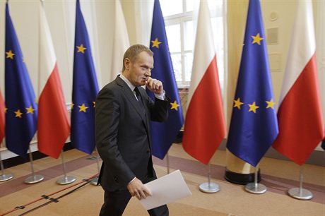 Polský premiér Donald Tusk ped oznámením rekonstrukce vlády