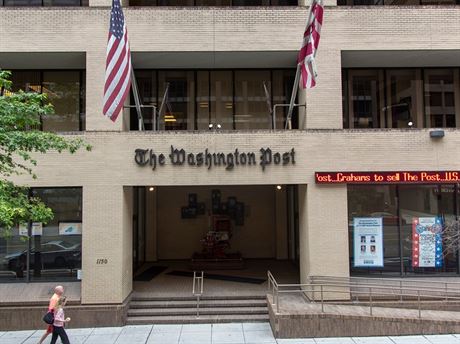Sídlo deníku The Washington Post ve Washingtonu nedaleko Bílého domu