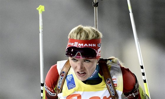Gabriela Soukalová v závod Svtového poháru biatlonistek, který se jel v...