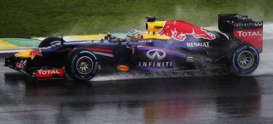 TRÉNINK. Nmecký jezdec Formule 1 a jistý mistr svta Sebastian Vettel se musel...