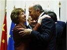 Francouzský ministr zahranií Laurent Fabius a éfka evropské diplomacie