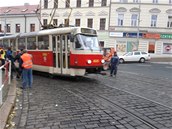 Oprava tramvajové trat u námstí Bratí Synk.