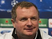 Plzeský trenér Pavel Vrba na tiskové konferenci ped zápasem s Manchesterem...