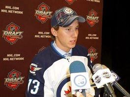 Jan Kolek po draftu 2013, kdy si ho vybral Winnipeg