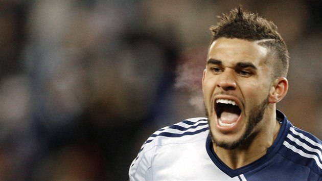 Dom Dwyer z Kansas City se raduje ze svho glu proti Houstonu.