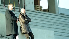 �éf ústeckého fotbalového klubu Ji�í Du�ek a sportovní mana�er Stanislav Pelc...