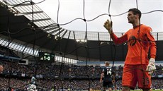 Hugo Lloris z Tottenhamu právě inkasoval v duelu s Manchesterem City.