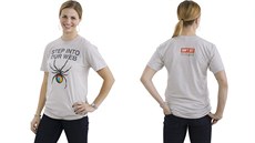 Bílé triko s pavoukem s logem prohlíee Chrome s nápisem "Jen rate na ná...