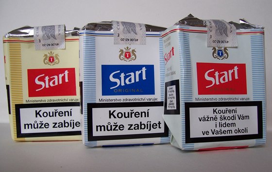 Cigarety znaky Start. Zanedlouho budou nahrazeny znakou Chesterfield, zatm