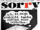 Titulní strana asopisu Sorry (leden 2013)