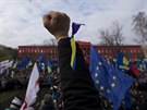 Protesty na námstí Svobody v ukrajinském Kyjev
