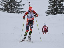 NA TRATI. Veronika Vítková ve sprintu SP v Hochfilzenu.