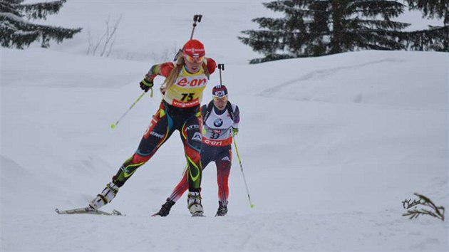 SNAHA. Gabriela Soukalov na trati sprintu SP v Hochfilzenu.