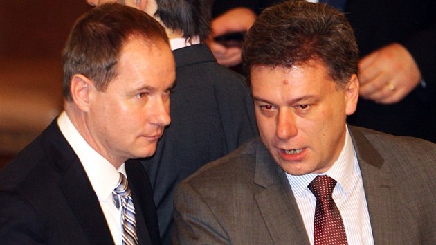 Kandidt na mstopedsedu Snmovny Petr Gazdk a bval ministr spravedlnosti Pavel Blaek.