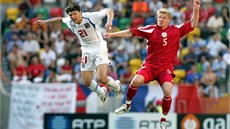 Tomá� Ujfalu�i p�i utkání �R - Loty�sko na Euru 2004 v Portugalsku.