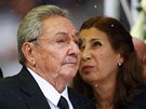 Kubánský prezident Raul Castro na vzpomínkové akci na poest zemelého Nelsona...