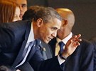 Prezident USA Barack Obama na vzpomínkové akci na počest zemřelého Nelsona