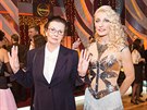 Evelyna Steimarová a Anna Polívková v zákulisí StarDance VI (9. listopadu 2013)