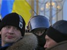 Provládní demonstranti v centru Kyjeva vyjádili podporu prezidentu Viktoru