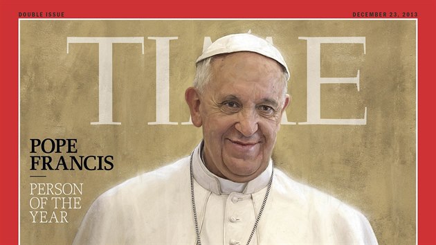 Pape Frantiek na oblce asopisu Time, kter ho vyhlsil osobnost roku 2013.