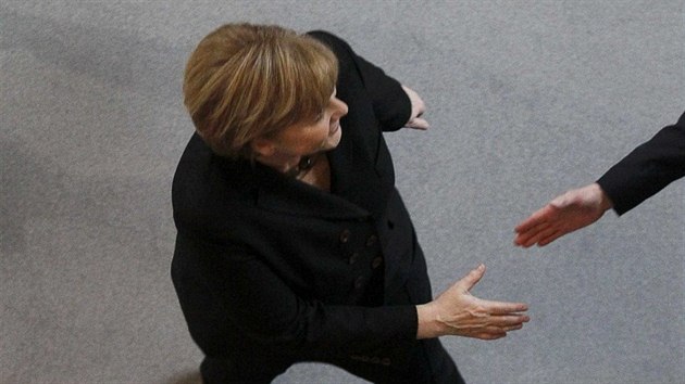 Angela Merkelov pijm gratulace po svm zvolen kanclkou (17. prosince 2013)