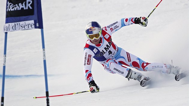Alexis Pinturault v ob slalomu ve Val D'Isere. 