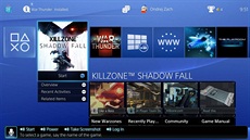 PlayStation 4 - uivatelské rozhraní, lita s hrami a aplikacemi