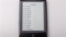 Cybook nabízí řadu jazyků ovládacího rozhraní, mezi jinými i češtinu.