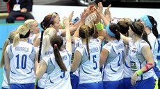 A NA TO SI PLÁCNEME! Finské florbalistky oslavují postup do finále svtového...