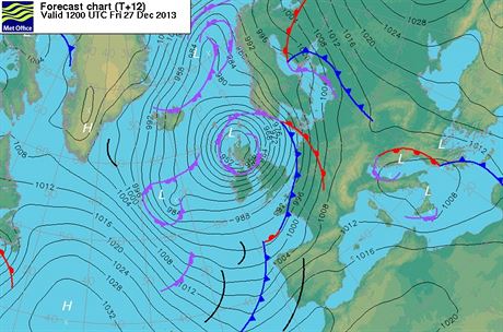 Tlaková níe Dirk se sice na této pedpovdi britského Meteorologického úadu...