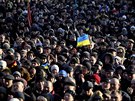 Proevroptí demonstranté na kyjevském námstí Nezávislosti (29. prosince 2013).