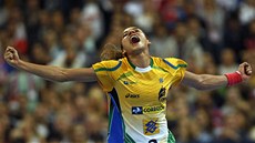 V EUFORII. Brazilská házenkáka Alexandra Nascimento po vstelení gólu ve