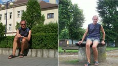 Fotky neznámého turisty v Benešově a dvou náměstí.