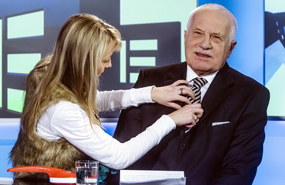 Exprezident Václav Klaus ped rozhovorem na TV Prima (31. prosince 2013)