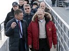 Ruský prezident Vladimir Putin na inspekci v Soi (4. ledna 2014)