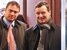David Rath s advokátem Adamem erným v úterý 7. ledna 2014 u soudu