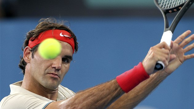 Roger Federer ve finle turnaje v Brisbane.