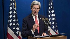Americký ministr zahranií John Kerry na tiskové konferenci v Jeruzalém