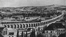 Negrelliho viadukt na grafice z roku 1854.